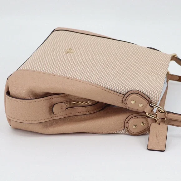 New Coach Edie 31 Jacquard and Leather Shoulder Bag Beechwood - Picture 7 of 13